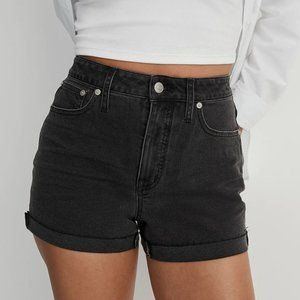 Curvy High-Rise Denim Shorts in Lunar Wash